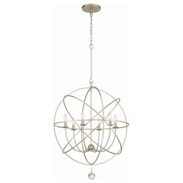 Crystorama 9228-OS 6 Light Chandelier in Olde Silver