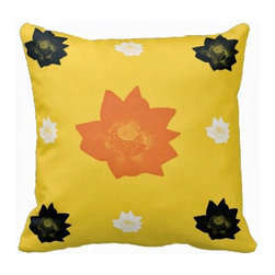 Tomova Jai Designs - Lotus Bloom Decorative Pillow - Decorative Pillows