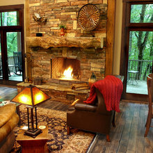 Cabin fireplace
