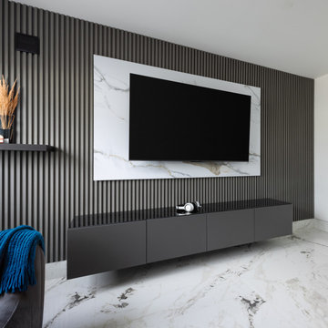 Wall Panel and White Jaguar Marble - The Living Room
