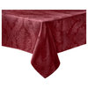 Barcelona Damask Solid Fabric Tablecloth, Burgundy, 60"x120"