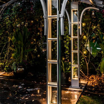 All glass & Aluminum Pergola w/Backlit LED Lighting