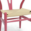 Baxton Studio Mid-Century Modern Wishbone Chair - Pink Wood Y Chair