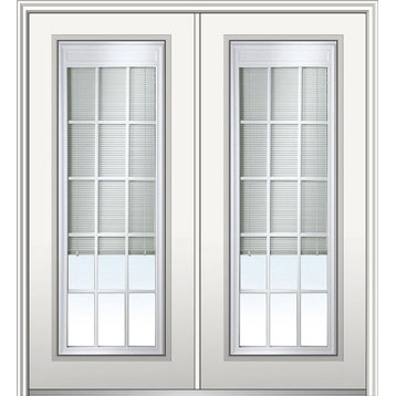Internal Blinds With Grilles Steel Double Full Lite, 74", Hand In-Swing: Left