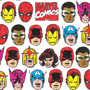 Marvel Comics Classic Faces Peel & Stick Wallpaper