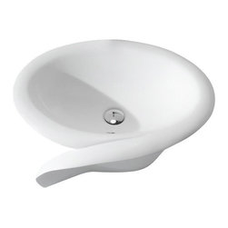 ADM Bathroom Design - ADM Circular Countertop Vessel Sink, White, 26" - Bathroom Sinks