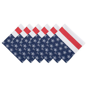 DII American Flag Placemats and Matching Napkins Set Patriotic Americana Linens 