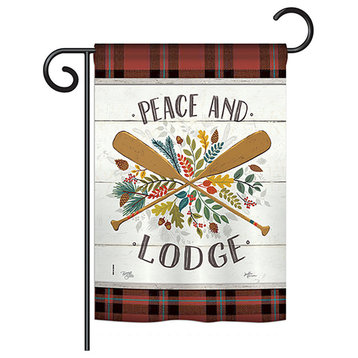 Peace And Lodge Nature, Everyday Garden Flag 13"x18.5"