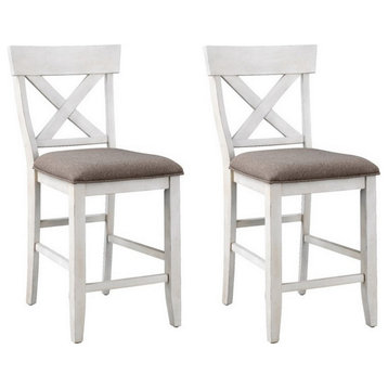 Bar Harbor II Cream Counter Height Dining Chairs, Set of 2