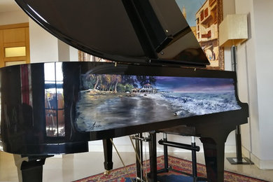 Hand Painted Grand Piano MALAGA