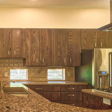 Read Oak Kitchen on Dark Stain and whole floor house at Woodforest