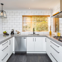 Kitchen black white concrete