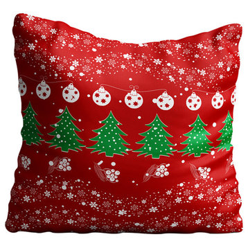 Christmas Pattern Red Throw Pillow Case