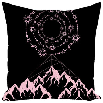 Universe and Mountain Throw Pillow, 14x14, Cover Only