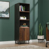 Pemberly Row Modern Engineered Wood Bookcase in Grand Walnut/Black
