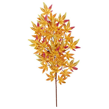 26" Japanese Maple Leaf Spray With 45 Leaves Yellow