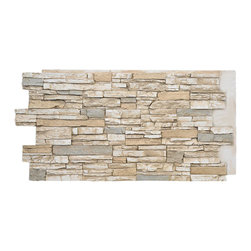 ALPINE FAUX DEEP STACKED STONE- 24"H x 48"W - Wall Panels