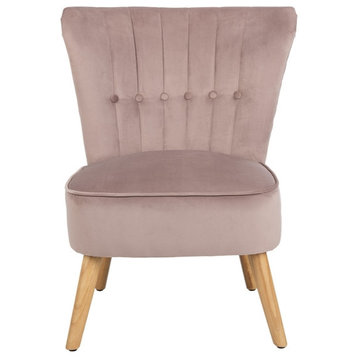 May Mid Century Arm Chair Mauve Natural