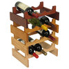 Wooden Mallet Dakota 4 Tier 12 Bottle Display Wine Rack in Medium Oak
