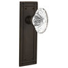 Mission Plate Passage Oval Fluted Crystal Glass Knob, Oil Rubbed Bronze