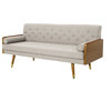 GDF Studio Aidan Mid Century Modern Tufted Fabric Sofa, Beige