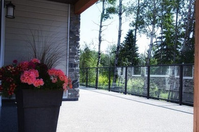 Example of a transitional exterior home design in Other
