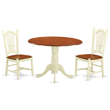 3 Pc Kitchen Dinette Set -Kitchen Dinette Table And 2 Kitchen Dining Chairs