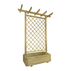vidaXL Garden Pergola Planter, Wood, 162x56x204 cm