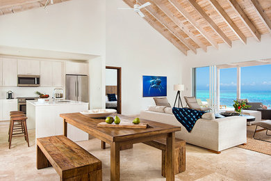 Beach style family room photo in Grand Rapids