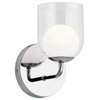 Beryl LED Chrome With Clear And Etched Glass Wall Sconce