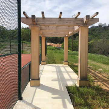 Shade structure for the clay tennis court