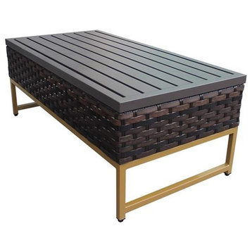 TK Classics AMALFI Coffee Table in Gold and Gold