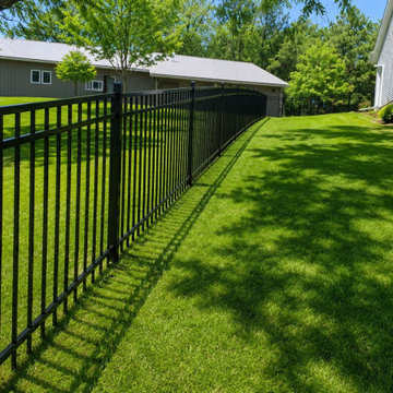 Sleek Black Metal Ornamental Fence