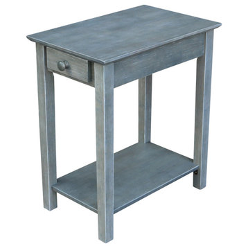 Narrow End Table, Heather Grey-Antique Washed