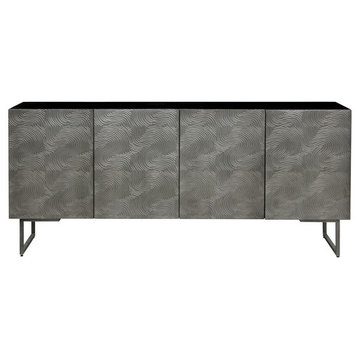 Safavieh Couture Boone Abstract Wave 4 Door Sideboard Brown/Silver