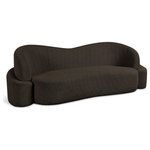 Meridian Furniture - Principessa Boucle Fabric Chair, Brown, Sofa - Inject casual comfort into your living room, bedroom, or dorm room with this Principessa boucle fabric living room sofa. Not just another pretty face in the crowd, this sofa looks like a statement piece but feels like your favorite easy sofa. A delight to come home to at the end of the day, this sofa features a curved seat and back for a modish look and its covered in rich brown boucle fabric for softness you can appreciate.