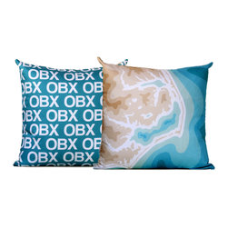 Cartoloji - Outer Banks Map Pillow - Decorative Pillows