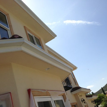 Box Gutters on Custom Home with Tile Roof, Walnut California