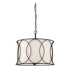 Canarm ICH320A0320 Monica 3 Light 17-1/2"H Drum Chandelier - Oil Rubbed Bronze