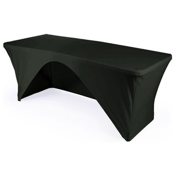 LA Linen Open Back Spandex Tablecloth, Black, 72"x30"x30"