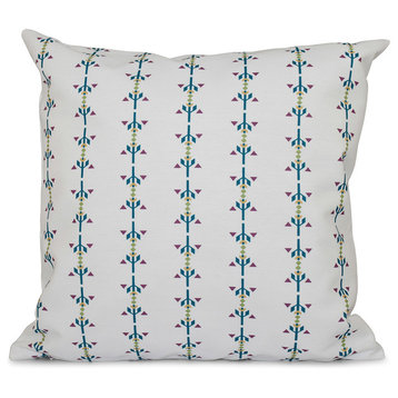 Jodhpur Stripe, Stripe Print Pillow, Teal, 20"x20"