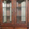 7.5Ft Tall Mahogany China Hutch Lighted Curio Display Showcase Cabinet