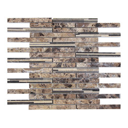 Dark and Light Brown Matte Random Brick Pattern Marble Stone Tiles - Home Accessories & Decor