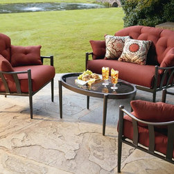 Chandler 4pc Conversation Set - Red - Outdoor Lounge Sets