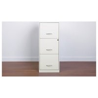 Pemberly Row 3 Drawers Vertical White Metal Filing Cabinet Pre ...