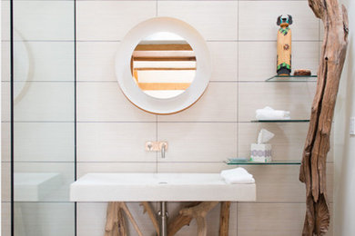 Walk-in shower - contemporary walk-in shower idea in Other
