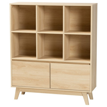 Modern Oak Brown Finished Wood 3-Drawer Storage Cabinet