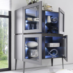 4-Door Glass Vitrine Rex by LC Mobili - $1,749.00 - Buffets And Sideboards
