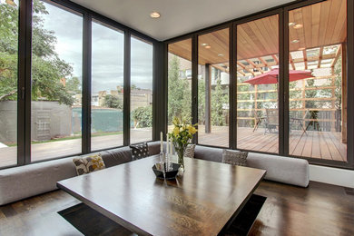 Dining room - contemporary dining room idea in Denver with no fireplace