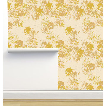 Touch of Flowers Yellow Wallpaper by Monor Designs, Sample 12"x8"